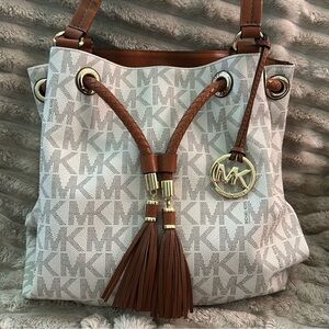 Michael Kors Tan and Cream Shoulder Bag